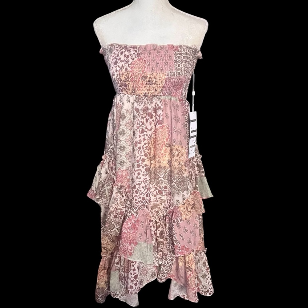 LIFE Boho Patchwork Ruffle Convertible Dress/Skirt - Size M; NWT